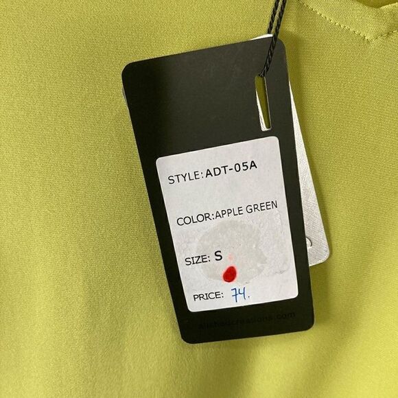 Alisha.d S Apple Green Tunic Top ADT-05A Art To Wear Travel Lagenlook Coastal - Picture 3 of 8